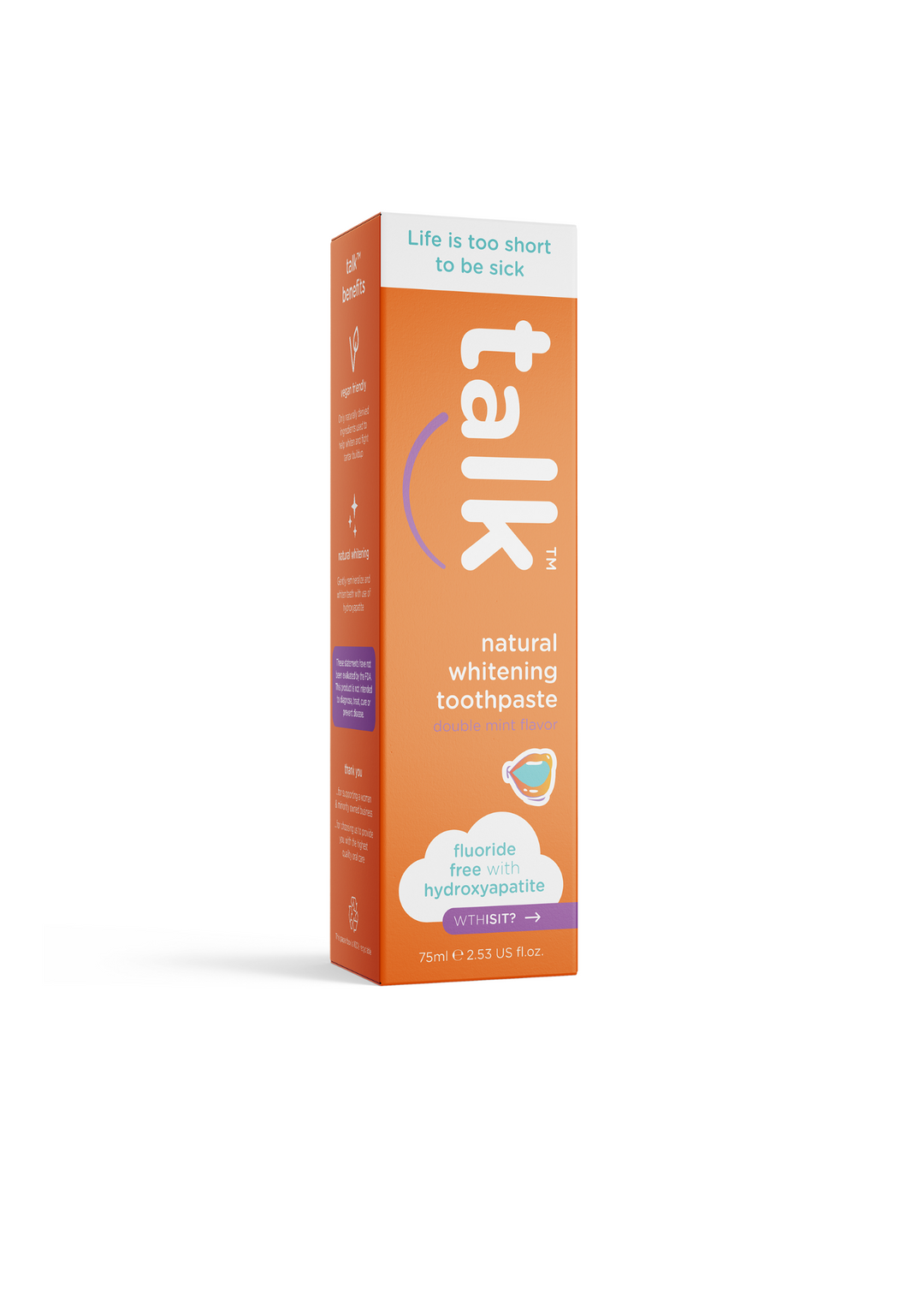 Talk Fluoride Free Natural Whitening Toothpaste w/ Hydroxyapatite